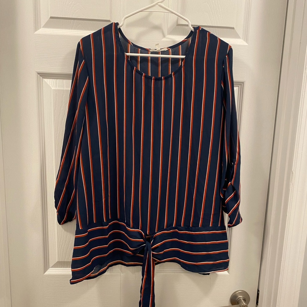 *Maurice’s Womens Navy and Red Striped Women's Top size XL